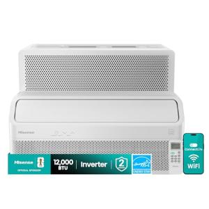Hisense AWL1225TW1W Window Air Conditioner, White, 12000 BTU Smart Inverter, L Shaped, Open Window Flexibility, Easy Installation, Ultra Quiet, 37.6% more Energy Saving, Bracket Included, 2Y Warranty