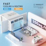 ROVSUN 8000 BTU Window Air Conditioner with Heat, Window AC Unit & Heater Combo with APP & Voice Smart Control, Timer Function & Easy Installation Kit, Work with Alexa/Google Assistant, 115V/60Hz