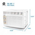 BLACK+DECKER Window Air Conditioner 5000 BTU, AC Window Unit Cools Up to 150 Square Feet, Window AC Unit with Mechanical Controls, Manual Fan Only and Cool Settings, BD05MWT6, White