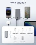Portable 10000mAh Power Bank with Built-in Cables