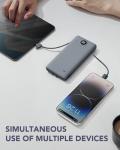Portable 10000mAh Power Bank with Built-in Cables