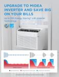 Midea Inverter Window Air Conditioner with Heat – Quiet Window AC Unit and Heat Combo with Dehumidifier – Cools up to 550 Sq. Ft. – Energy Star Rated, Smart Control, Remote, 12,000 BTU