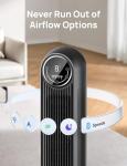 Dreo Tower Fan for Bedroom, 2026 Upgraded DC Motor, 28ft/s High Velocity, 20dB Ultra Quiet Standing Fan, 8 Speeds 4 Modes, 90° Oscillating Bladeless Fan for Indoors, Floor Fans with Remote, Black