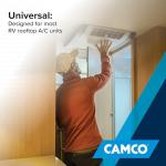 Camco 14-Inch x 14-Inch Camper Roof A/C Gasket Kit - Features a Waterproof Compression Seal, Self-Adhesive Picture Frame Gasket, and Self-Adhesive Leveling Pads (25071)