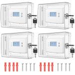 4 PCS Thermostat Lock Box with Key, Large Thermostat Cover with Lock for Thermostat on Wall, AC Control Lock Box Cover with Key, Air Conditioner Lockbox Fits Thermostats 5" H x 6.3" W or Smaller