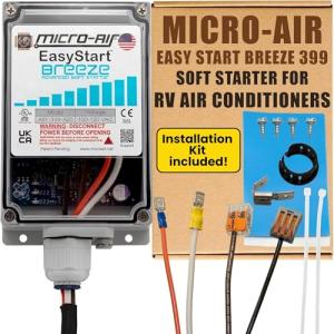 MICRO-AIR EasyStart Breeze 399 - Soft Starter for RV Air Conditioners - Starter Compressor Unit for Travel Trailers - Soft Start for 120V RV A/C Motors - Compact Design, Breeze w/Installation Kit
