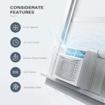 ROVSUN 8000 BTU Window Air Conditioner with Heat, Window AC Unit & Heater Combo with APP & Voice Smart Control, Timer Function & Easy Installation Kit, Work with Alexa/Google Assistant, 115V/60Hz