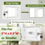 4 PCS Thermostat Lock Box with Key, Large Thermostat Cover with Lock for Thermostat on Wall, AC Control Lock Box Cover with Key, Air Conditioner Lockbox Fits Thermostats 5" H x 6.3" W or Smaller