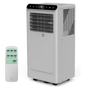 GarveeHome 10,000 BTU Portable Air Conditioners for Large Rooms, 3 in-1 Portable AC Unit with Dehumidifier, Remote Control, and Timer, Cools Spaces up to 450 Sq.Ft, Grey & Black