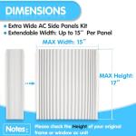 Air Jade Window Air Conditioner Side Panels, Extendable Up to 17" H x 15" W, Extra Wide AC Side Panels for 5,000 to 14,000 Btu Window AC Units, Pack of 2