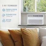 Keystone 8,000 BTU Window Mounted Inverter Air Conditioner with Quiet, High Efficiency Operation and Remote, Window AC Unit for Apartment, Living Room, Bathroom, Small/Medium Rooms up to 350-Sq. Ft.