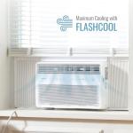 Keystone 8,000 BTU Window Mounted Inverter Air Conditioner with Quiet, High Efficiency Operation and Remote, Window AC Unit for Apartment, Living Room, Bathroom, Small/Medium Rooms up to 350-Sq. Ft.