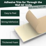 Flehomo Through The Wall AC Trim, Adhesive Trim for Through The Wall Air Conditioner Units, Foam Sealer Gap Trim, Windproof & Nice Appearance
