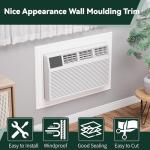 Flehomo Through The Wall AC Trim, Adhesive Trim for Through The Wall Air Conditioner Units, Foam Sealer Gap Trim, Windproof & Nice Appearance