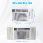 Window Air Conditioner, 12000 BTU for Rooms up to 550 Sq. Ft.- WiFi Enabled, Maintains Window View & Natural Light, 5 Modes, Ultra Quiet, Energy Savings, Easy Install, White