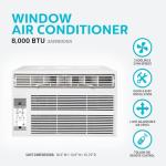 Arctic Wind 8,000 BTU 115V Window Air Conditioner and Dehumidifier with Remote Control, Window AC Unit for Apartment, Bedroom, Medium Rooms up to 350 Square Feet in White