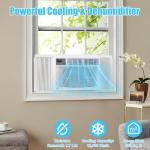 Window Air Conditioner, 12000 BTU for Rooms up to 550 Sq. Ft.- WiFi Enabled, Maintains Window View & Natural Light, 5 Modes, Ultra Quiet, Energy Savings, Easy Install, White