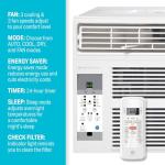 Arctic Wind 8,000 BTU 115V Window Air Conditioner and Dehumidifier with Remote Control, Window AC Unit for Apartment, Bedroom, Medium Rooms up to 350 Square Feet in White