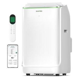 ZAFRO Inverter Portable Air Conditioners, 16000 BTU (12000 BTU SACC) Smart Portable AC Unit with Dual Hose/Ultra Quiet(42dB)/Drainage-free Cooling/24Hrs Timer/APP/Remote for Multi-Scenario Use