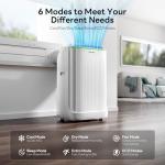 ZAFRO Inverter Portable Air Conditioners, 16000 BTU (12000 BTU SACC) Smart Portable AC Unit with Dual Hose/Ultra Quiet(42dB)/Drainage-free Cooling/24Hrs Timer/APP/Remote for Multi-Scenario Use