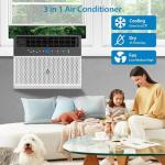 8000 BTU U-Shaped Window Air Conditioner with Cools Up to 450 Sq&Ultra Quiet, WiFi & Voice ControlEnergy-Efficient Cooling with Full Window View, 6 Modes,Easy Installation