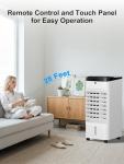 Uthfy Portable Air Conditioners, 3 IN 1 Evaporative Air Cooler with Detachable Water Tank, 6 Ice Packs, 12H Timer, 120° Oscillation, Remote, 3 Speeds, 4 Modes, Swamp Cooler for Bedroom, Office