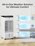 Uthfy Portable Air Conditioners, 3 IN 1 Evaporative Air Cooler with Detachable Water Tank, 6 Ice Packs, 12H Timer, 120° Oscillation, Remote, 3 Speeds, 4 Modes, Swamp Cooler for Bedroom, Office