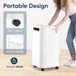 14000 BTU Portable Air Conditioners,Cools Up to 700 Sq.Ft,Portable AC Unit with Remote Control,Cooling,Fan,Dehumidification,Sleep Mode& Installation Kits for Large Rooms,White