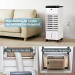 MEPTY Swamp Cooler, Windowless Portable Air Conditioners with Oscillation, Evaporative Air Cooler with Remote,12H Timer, Air Cooler Fan with 3Modes&Speeds for Bedroom Indoor Room