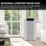 Whynter Portable Air Conditioner 12,000 BTU & Heater with Dual Hose Dehumidifier & Cooling Fan for 400 Sq Ft Rooms, Includes AC Unit Window Kit Elite ARC-122DHP (7,000 SACC), Silver