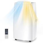 Air Choice 14000 BTU Portable Air Conditioner, 4-in-1 Air Conditioner Portable for Room Up to 700 Sq.Ft. with Remote, Auto Swing, Quiet AC Unit as Heater Dehumidifier Fan, 24H Timer, Window Kit, White