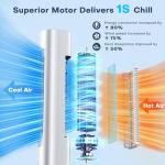 CENSTECH Evaporative Air Cooler, 35" Windowless Air Conditioner Portable w/3 Speeds, 25ft Remote, Smart Timer & Water Tank, Portable Air Conditioners No Windows Needed, 90°Oscillating AC Unit for Room