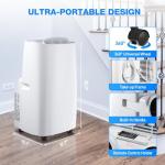 Air Choice 14000 BTU Portable Air Conditioner, 4-in-1 Air Conditioner Portable for Room Up to 700 Sq.Ft. with Remote, Auto Swing, Quiet AC Unit as Heater Dehumidifier Fan, 24H Timer, Window Kit, White