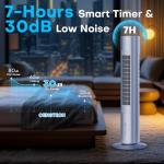 CENSTECH Evaporative Air Cooler, 35" Windowless Air Conditioner Portable w/3 Speeds, 25ft Remote, Smart Timer & Water Tank, Portable Air Conditioners No Windows Needed, 90°Oscillating AC Unit for Room