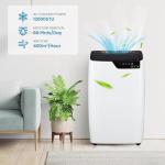 12000 BTU Ultra Silent Portable Air Conditioner, 3-in-1 Remote Control AC with 24-Hour Timer, Cools up to 550 sq. ft. Low Noise/Energy Efficient for Bedrooms, Offices, White