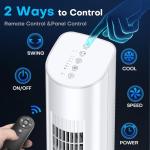 CENSTECH Evaporative Air Cooler, 35" Windowless Air Conditioner Portable w/3 Speeds, 25ft Remote, Smart Timer & Water Tank, Portable Air Conditioners No Windows Needed, 90°Oscillating AC Unit for Room