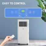 HOMCOM 8000 BTU Portable Air Conditioner for Rooms Up to 345 Sq. Ft., 3-in-1 AC Unit with Dehumidifier, Cooling Fan, Sleep, Remote, 24H Timer On/Off, Window Installation Kit, White