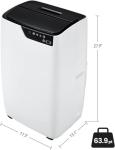 12000 BTU Ultra Silent Portable Air Conditioner, 3-in-1 Remote Control AC with 24-Hour Timer, Cools up to 550 sq. ft. Low Noise/Energy Efficient for Bedrooms, Offices, White