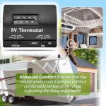 7330F3852 RV Air Conditioner Thermostat Single Stage Heat/Cool Compatible with Coleman Mach Series,Black