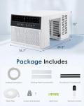 Esright 10,000 BTU Window Air Conditioner, U-Shaped AC Unit, Ultra Quiet (38 dB), Cools up to 250 Sq. Ft., Full Window View, Easy Installation, Energy Efficient, Remote Control, White