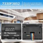 7330F3852 RV Air Conditioner Thermostat Single Stage Heat/Cool Compatible with Coleman Mach Series,Black