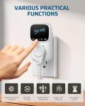 DEWENWILS Digital Temperature Controller, Heavy Duty 15A/1800W Thermostat Outlet Plug, VA Display Heating Cooling Control Timer, -40℉~210℉, Cyclic Timing/Countdown, for Greenhouse Incubator Homebrew