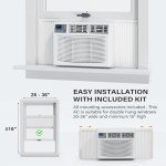 ROVSUN 8000 BTU Window Air Conditioner with Heat, Window AC Unit & Heater Combo with APP & Voice Smart Control, Timer Function & Easy Installation Kit, Work with Alexa/Google Assistant, 115V/60Hz