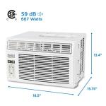 BLACK+DECKER Window Air Conditioner 8000 BTU, AC Window Unit Cools Up to 350 Square Feet, Window AC Unit with Remote Control, 3 Cooling Speeds and Fan Only Function, BD08WT6, White
