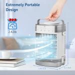 Portable Air Conditioners,3-Speed Small AC Fan, Evaporative Air Cooler with Remote,Timer function,7-Color Night light, 2 Mist modes,Personal Air Conditioner for Bedroom,Office,Room(Gray)