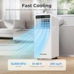 12,000 BTU Portable Air Conditioner, 3-IN-1 Smart AC Unit with Fan/Dehumidifier/Drainage-free Cooling, APP/Voice/Remote/Touch, 47 dB, Sleep Mode, Window Installation Kit, 24H Timer for Home/Office