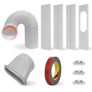 Portable AC Window Vent Kit with Adjustable Hose