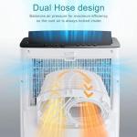 Cooper&Hunter 14,000 BTU (12,000 BTU SACC) Inverter Portable Air Conditioner with Heat Pump with Dual Hose, Dehumidifier, and Fan For Areas Up To 550 Sq. Ft, with Remote Control & Window Kit