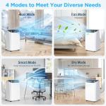 12,000 BTU Portable Air Conditioner Cools Up to 500 Sq.Ft, 3-IN-1 Energy Efficient Portable AC Unit with Remote Control & Installation Kits for Large Room, Campervan, Office, Temporary Space