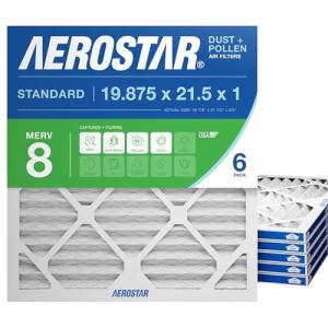Aerostar MERV 8 HVAC Air Filter, 6 Count